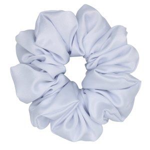 XX Large White Satin Hair Scrunchie